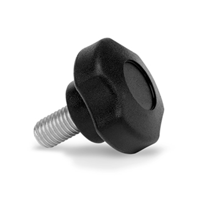 Stjernegreb, polyamid, udvendigt gevind M10, D=60 mm, H=38mm