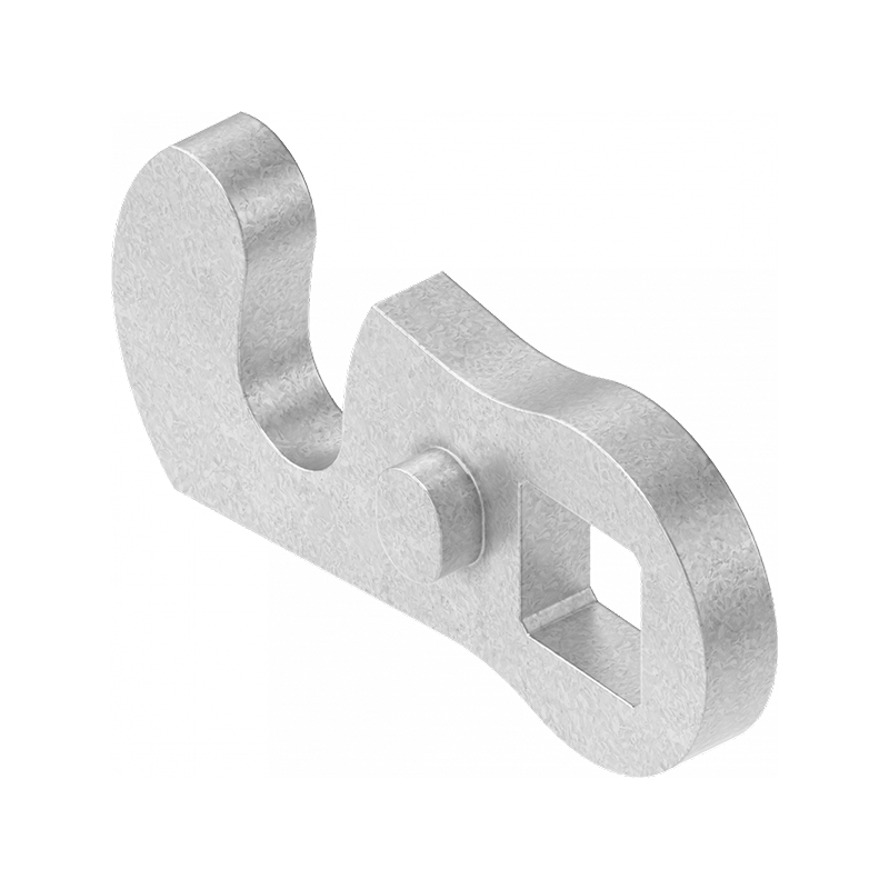 Tunge, krog, stål, L=31,5, B=, offset højde=0 mm.