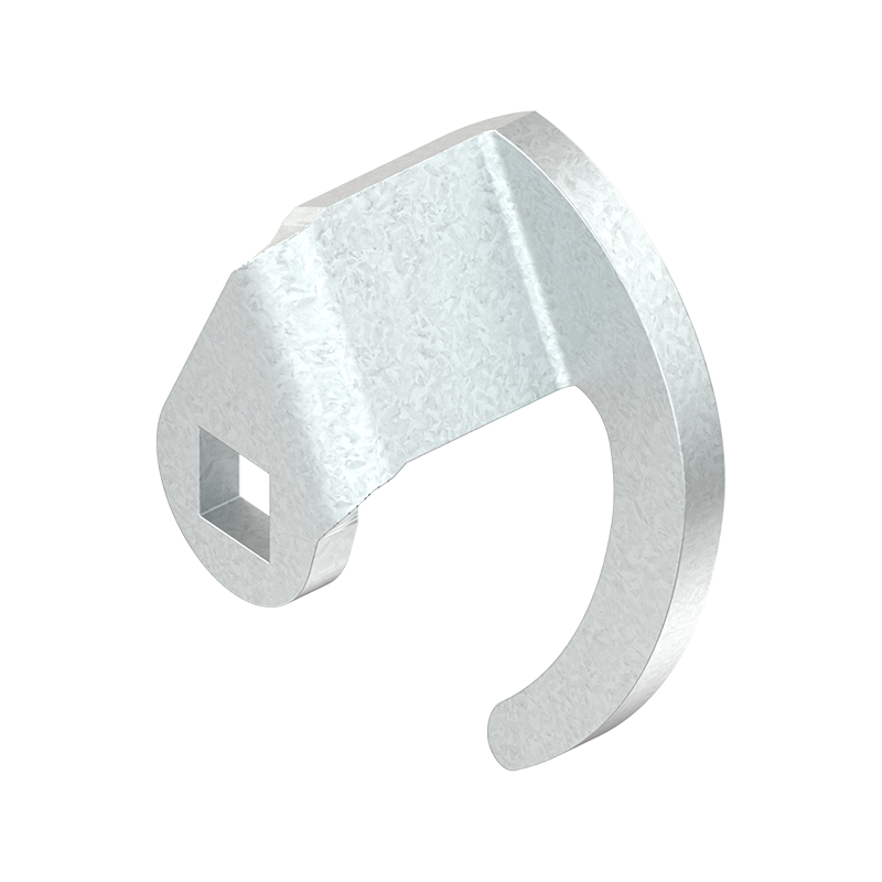 Tunge, krog, stål, L=32, B=26, offset højde=22 mm