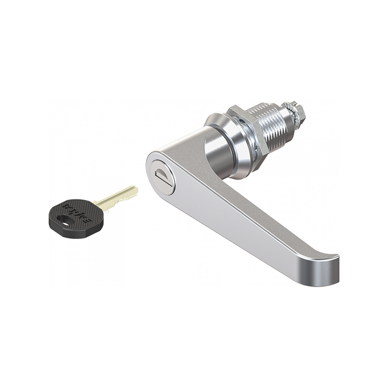 Låsehus med l-greb, forskellig låsende, trykstøbt zink, L=105mm, GH=30mm, pladetykkelse=1,5-20mm