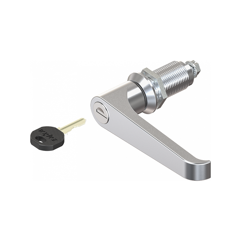 Låsehus med l-greb, forskellig låsende, trykstøbt zink, L=105mm, GH=40mm, pladetykkelse=1,5-30mm