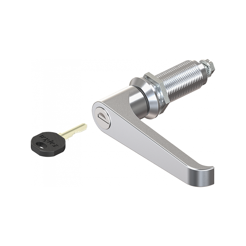 Låsehus med l-greb, forskellig låsende, trykstøbt zink, L=105mm, GH=50mm, pladetykkelse=1,5-40mm