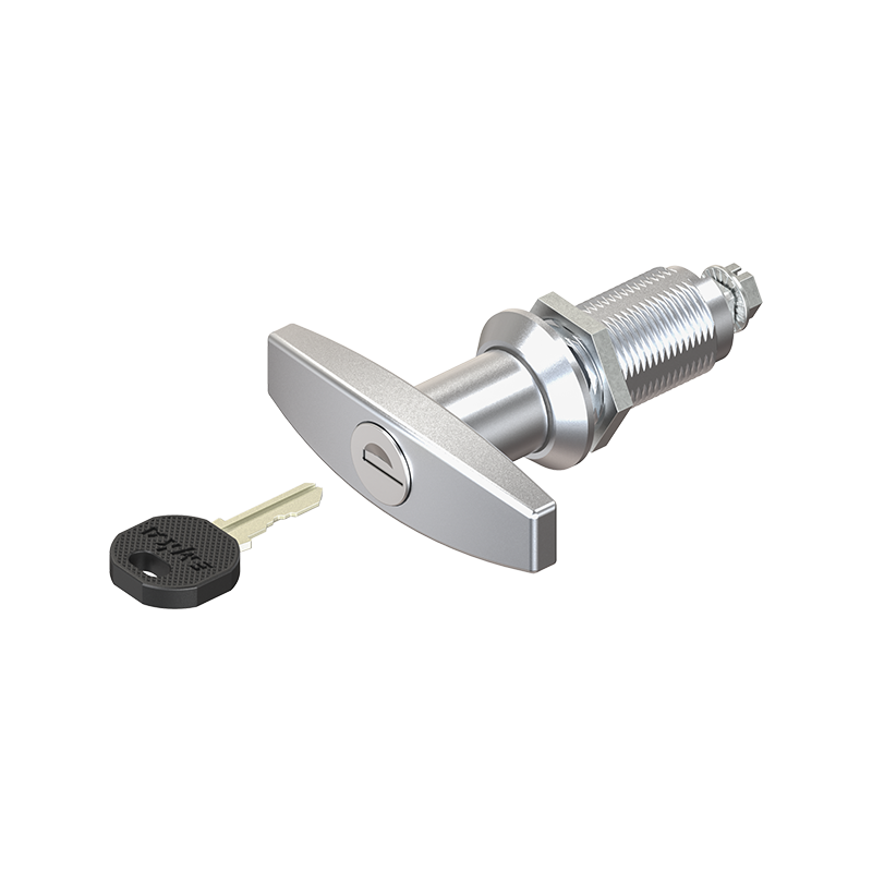 Låsehus med t-greb, enslåsende ek333, trykstøbt zink, L=78mm, GH=40mm, pladetykkelse=1,5-30mm