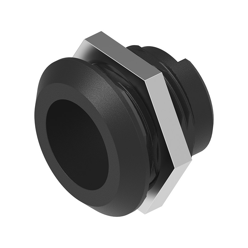 Låsehus, standard, glasfiberforstærket polyamid, D=28, GH=18, pladetykkelse=1,2-8 mm