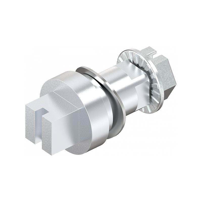 Indsats, firkant 8 med slids, trykstøbt zink, forkromet