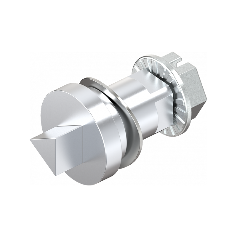 Indsats, trekant 6,5 cnomo, trykstøbt zink, forkromet