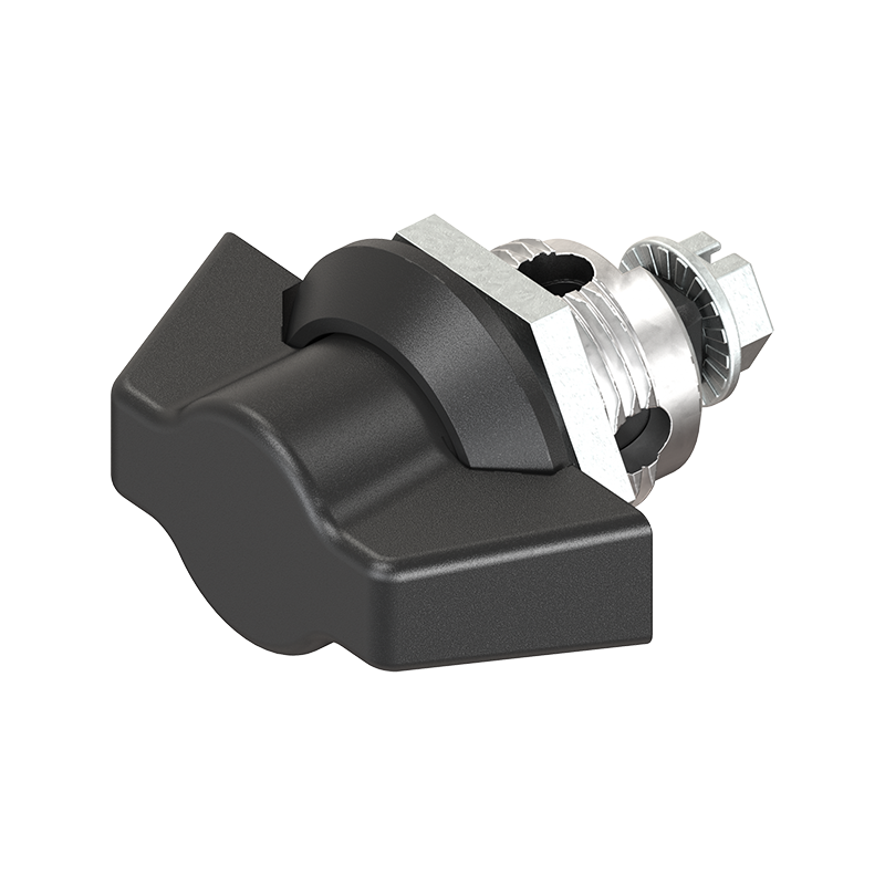 Låsehus med vingegreb, uden lås, trykstøbt zink, L=50mm, GH=18mm, pladetykkelse=1,5-8mm