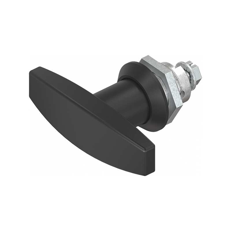 Låsehus med t-greb, uden lås, trykstøbt zink, L=78mm, GH=18mm, pladetykkelse=1,5-8mm