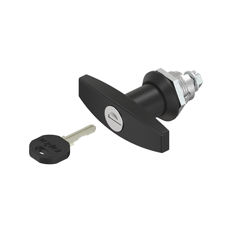 Låsehus med t-greb, forskellig låsende, trykstøbt zink, L=78mm, GH=18mm, pladetykkelse=1,5-8mm