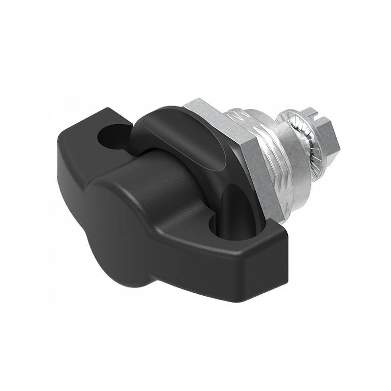 Låsehus med vingegreb, hængelås, trykstøbt zink, L=50mm, GH=18mm, pladetykkelse=1,2-8mm