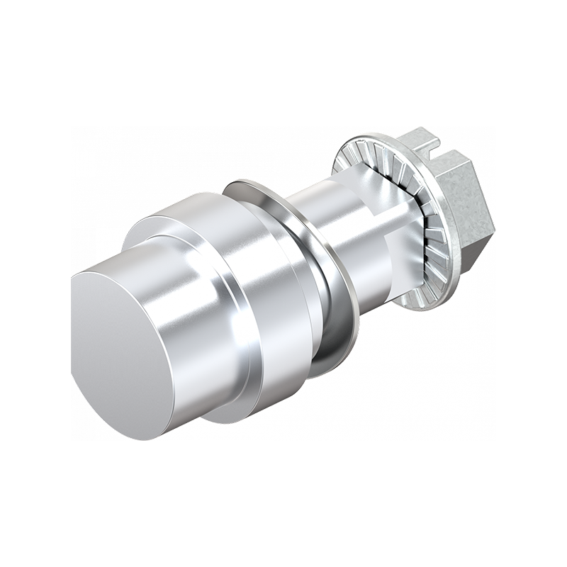 Indsats, halvrund Ø13, trykstøbt zink, forkromet