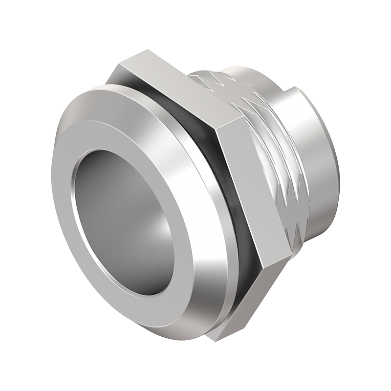 Låsehus, standard, syrefast stål, D=28, GH=18, pladetykkelse=1,2-8 mm