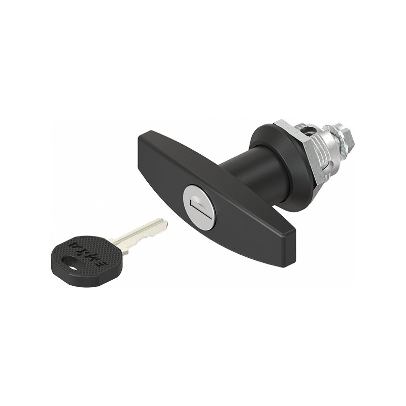 Låsehus med t-greb, enslåsende ek333, trykstøbt zink, L=78mm, GH=18mm, pladetykkelse=1,5-8mm