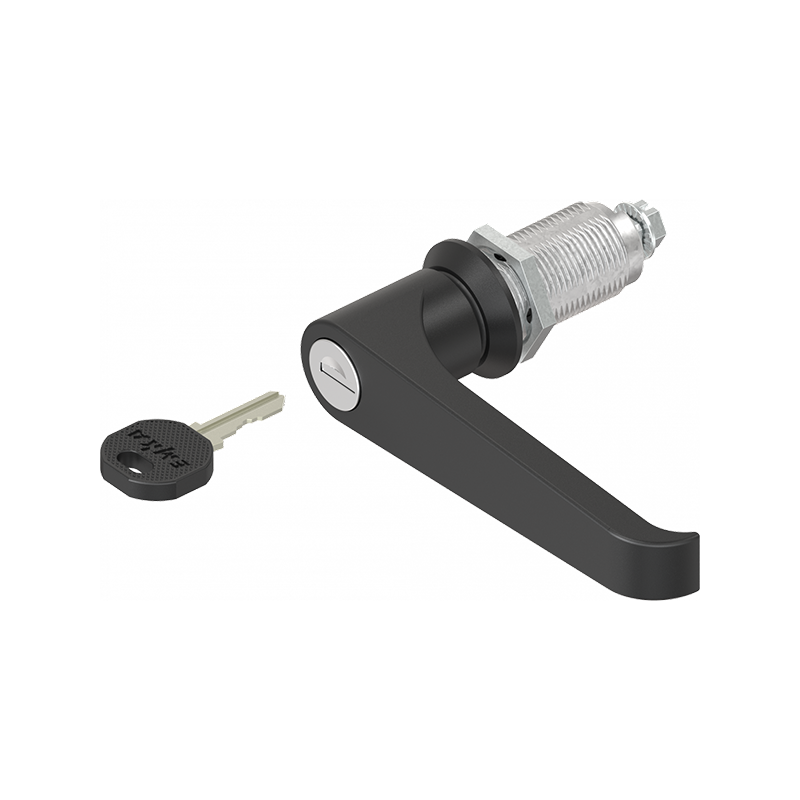 Låsehus med l-greb, forskellig låsende, trykstøbt zink, L=105mm, GH=40mm, pladetykkelse=1,5-30mm