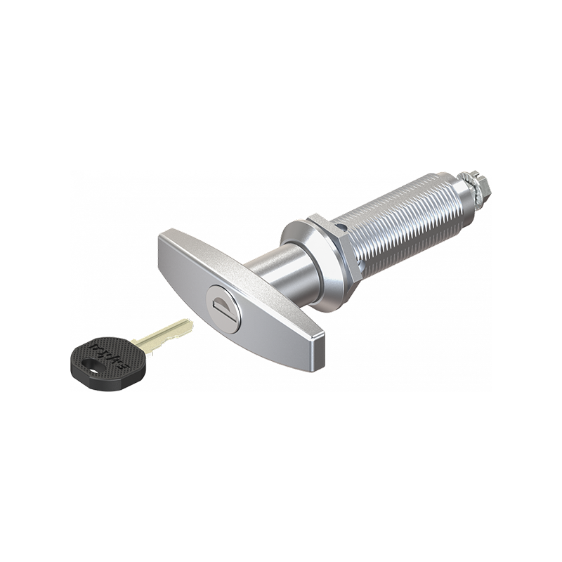 Låsehus med t-greb, enslåsende ek333, trykstøbt zink, L=78mm, GH=60mm, pladetykkelse=1,5-50mm