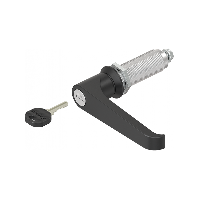 Låsehus med l-greb, forskellig låsende, trykstøbt zink, L=105mm, GH=60mm, pladetykkelse=1,5-50mm