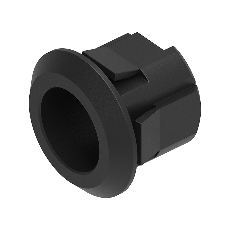 Låsehus, standard, polyamid, D=28, GH=18, pladetykkelse=1,4-1,4 mm