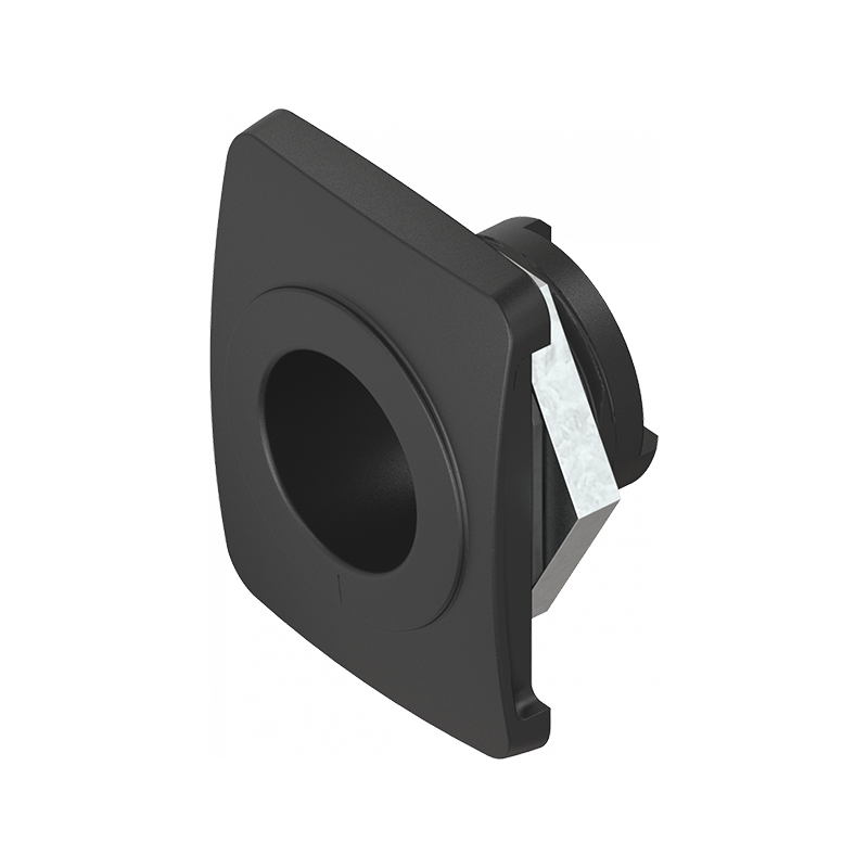 Låsehus, standard, glasfiberforstærket polyamid, B=40, GH=15, pladetykkelse=1,2-5 mm