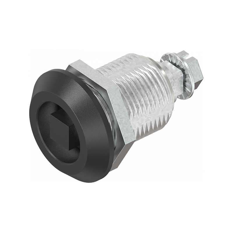 Kompressionslås, indsats 90°, trykstøbt zink, Firkant 8, vandring=6mm, ikke justerbar, pladetykkelse=1,5-20mm