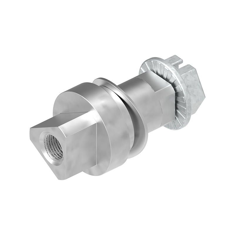 Indsats, trekant 10 med m6 gevind, trykstøbt zink, forkromet