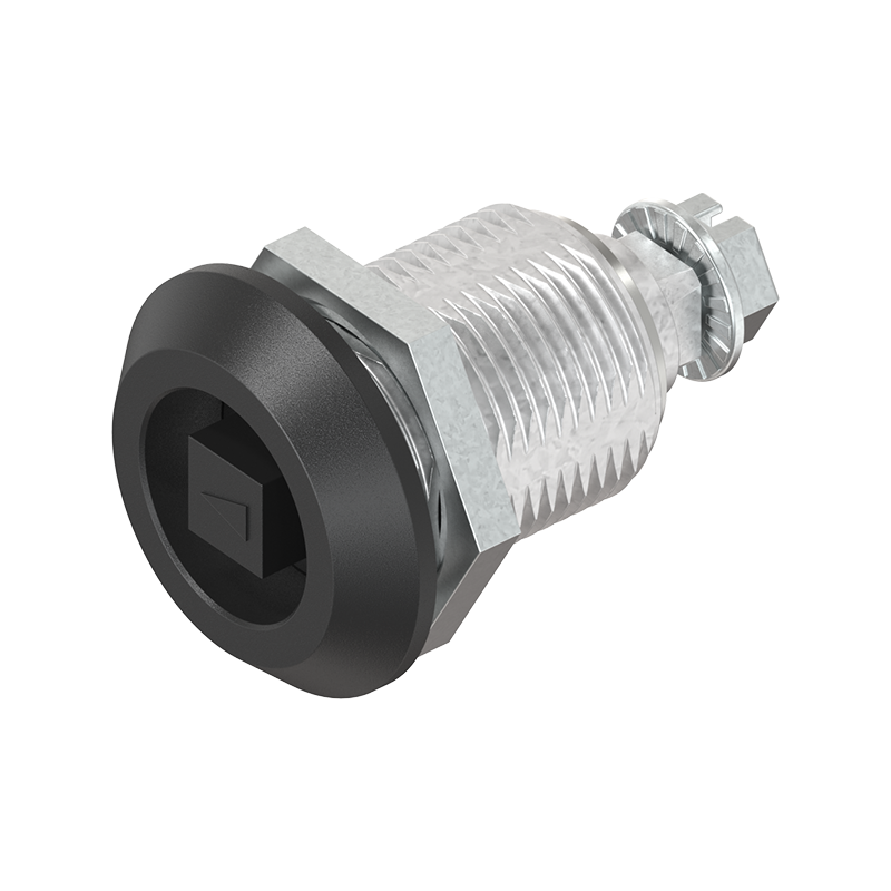 Kompressionslås, indsats 90°, trykstøbt zink, Firkant 8, vandring=6mm, ikke justerbar, pladetykkelse=1,5-20mm