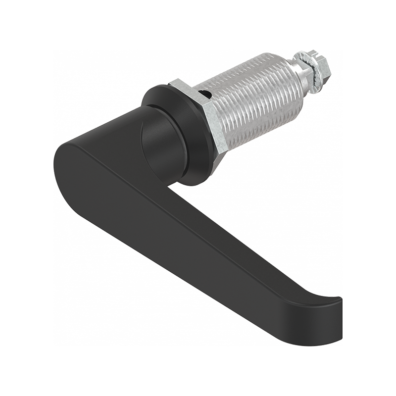 Kompressionslås, håndgreb 90°, trykstøbt zink, L-greb, vandring=6mm, ikke justerbar, pladetykkelse=1,5-30mm