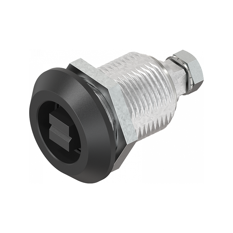 Kompressionslås, indsats 90°, trykstøbt zink, Tog standard, vandring=6mm, ikke justerbar, pladetykkelse=1,5-20mm