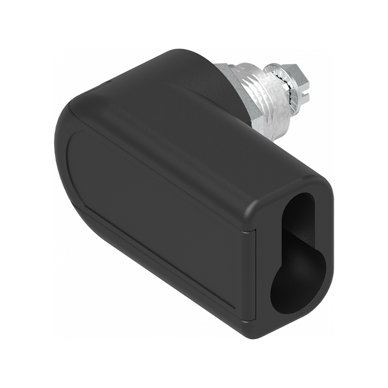 Låsehus med l-greb, profilhalvcylinder, trykstøbt zink, L=53mm, GH=18mm, pladetykkelse=1,5-8mm