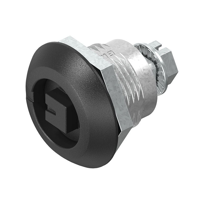 Kompressionslås, indsats 90°, trykstøbt zink, Firkant 8, vandring=4,5mm, ikke justerbar, pladetykkelse=1,2-8mm