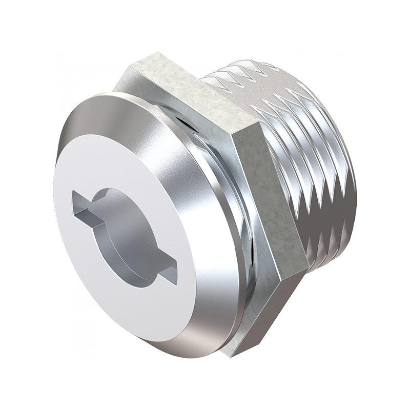 Nøgleskilt til stanglås, trykstøbt zink, påskruning, D=28, A-mål=26