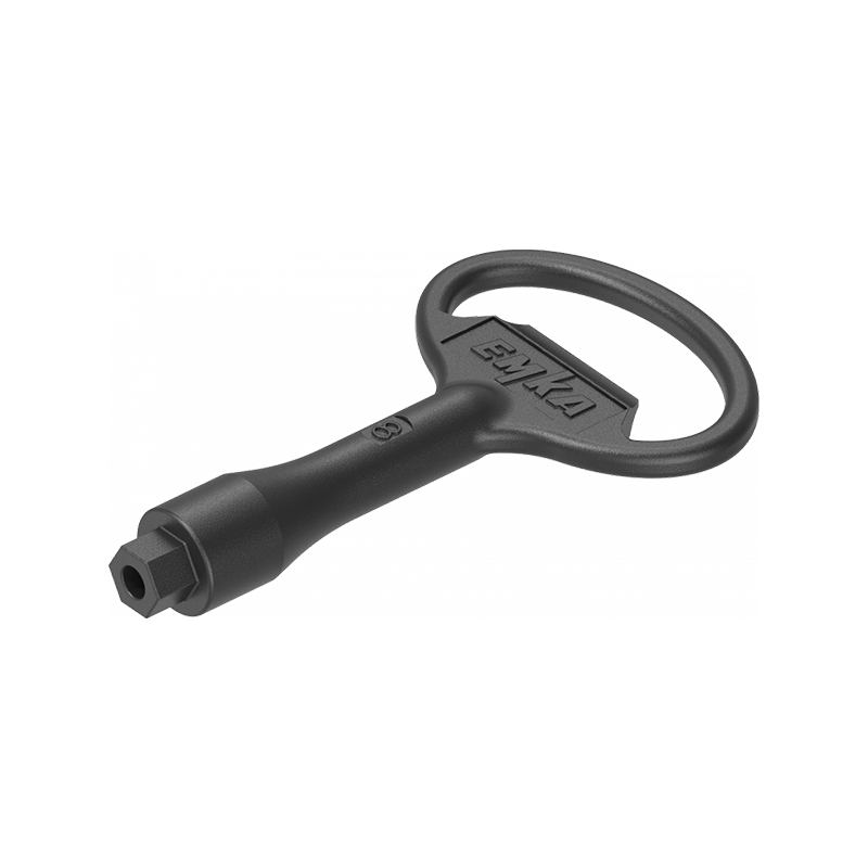 Nøgle, trykstøbt zink, udvendig sekskant 8 med hul, L=78