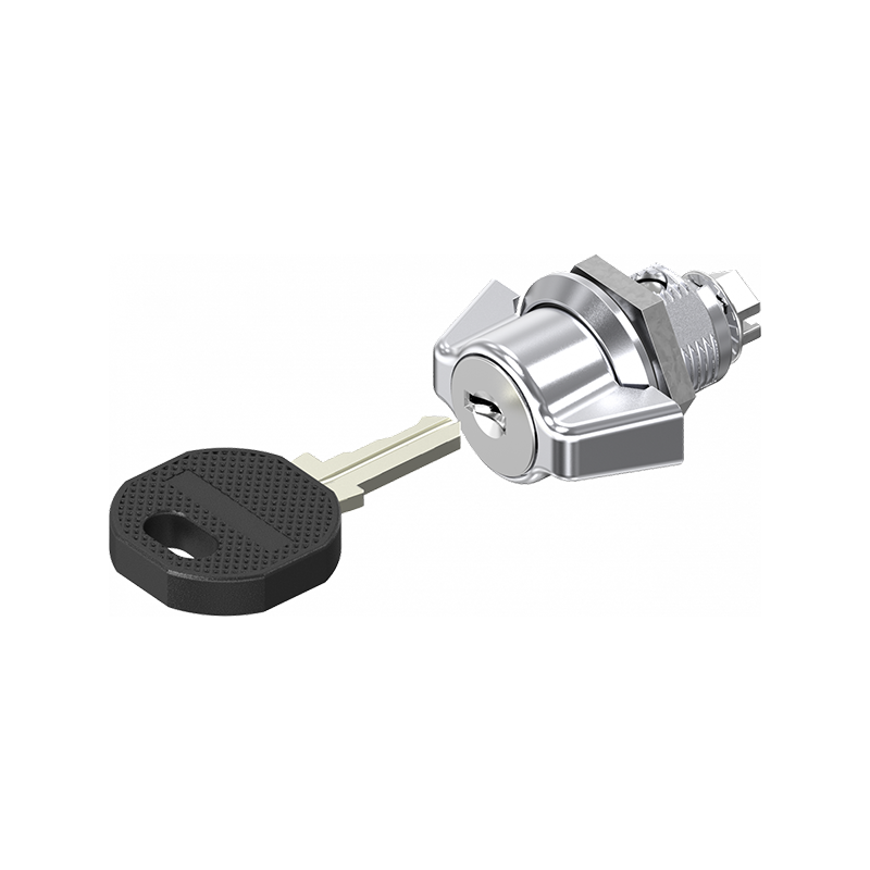 Låsehus med vingegreb, forskellig låsende, trykstøbt zink, L=32mm, GH=13,5mm, pladetykkelse=0,5-5mm