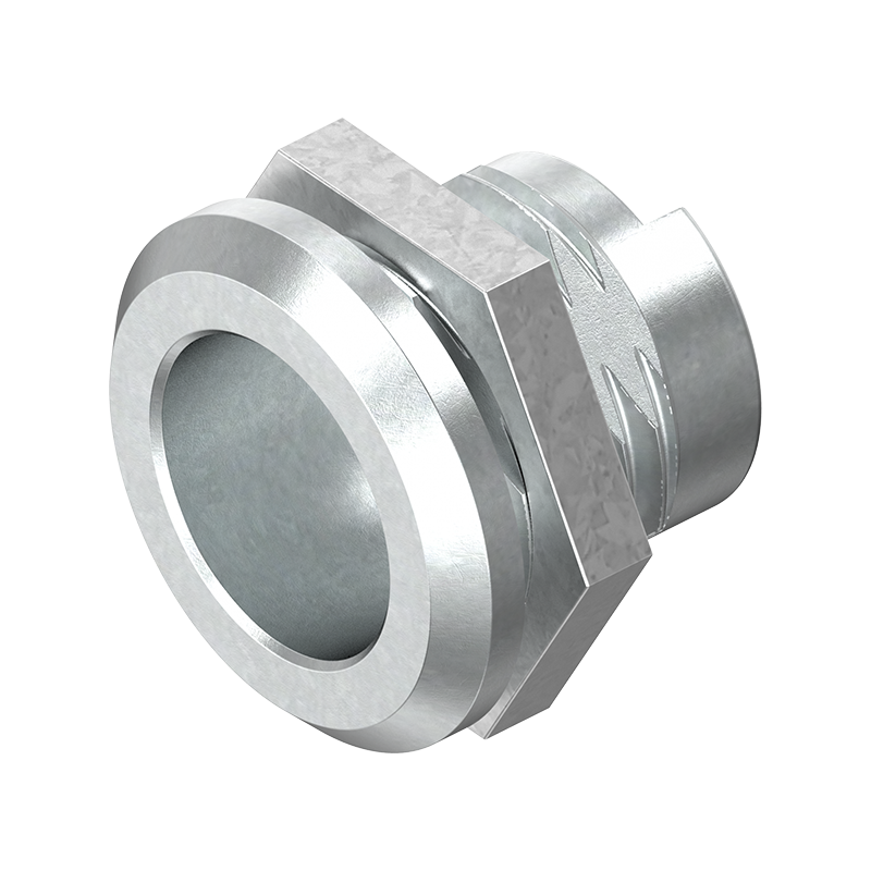 Låsehus, standard, trykstøbt zink, D=20, GH=13,5, pladetykkelse=1,2-5 mm