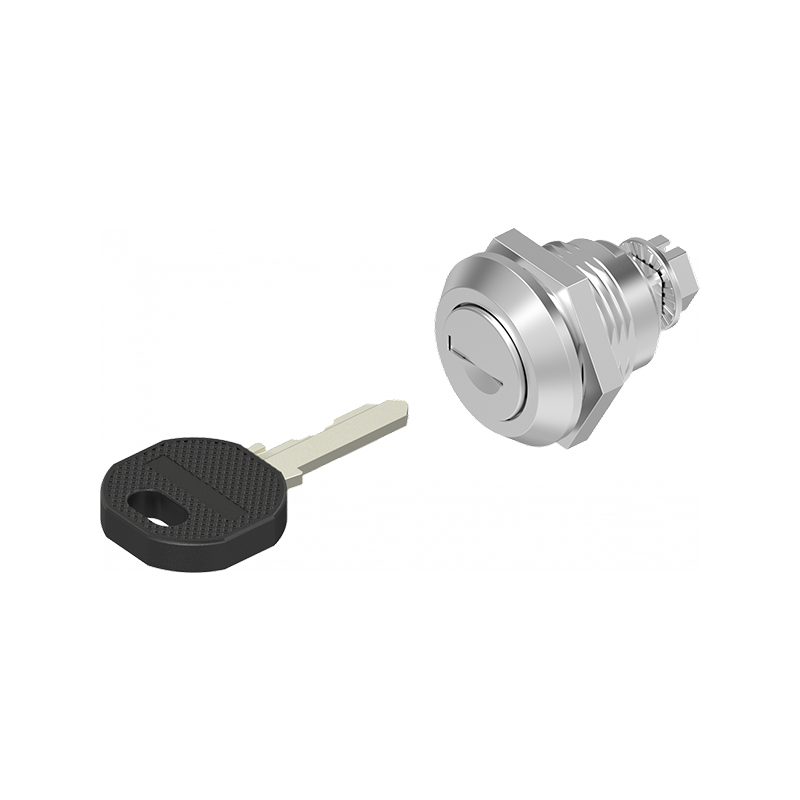 Låsehus med cylinderlås, enslåsende ek333, syrefast stål, L=mm, GH=18mm, pladetykkelse=1,2-8mm