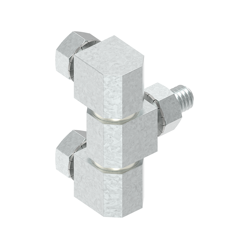 Kabinethængsel, stål, udvendig synlig, fast dorn, L=39,2, B=13,5, H=12