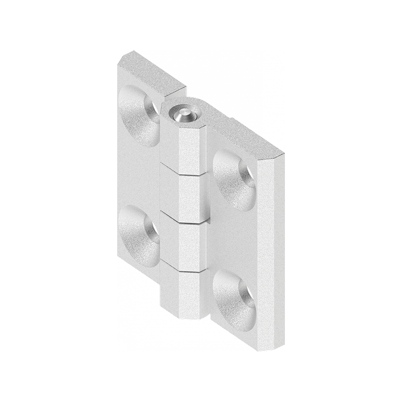 Kabinethængsel, syrefast stål, indvendig synlig, fast dorn, L=40, B=40, H=9,1