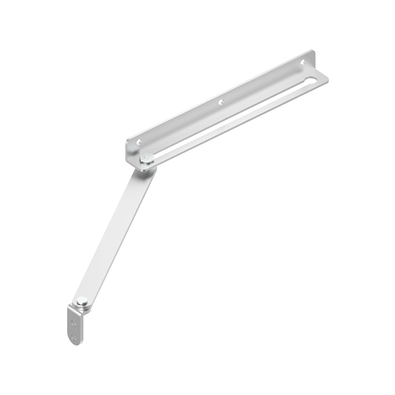 Dørholder, rustfrit stål, L=230mm, Ø6,4mm huller, Hulmål=100mm