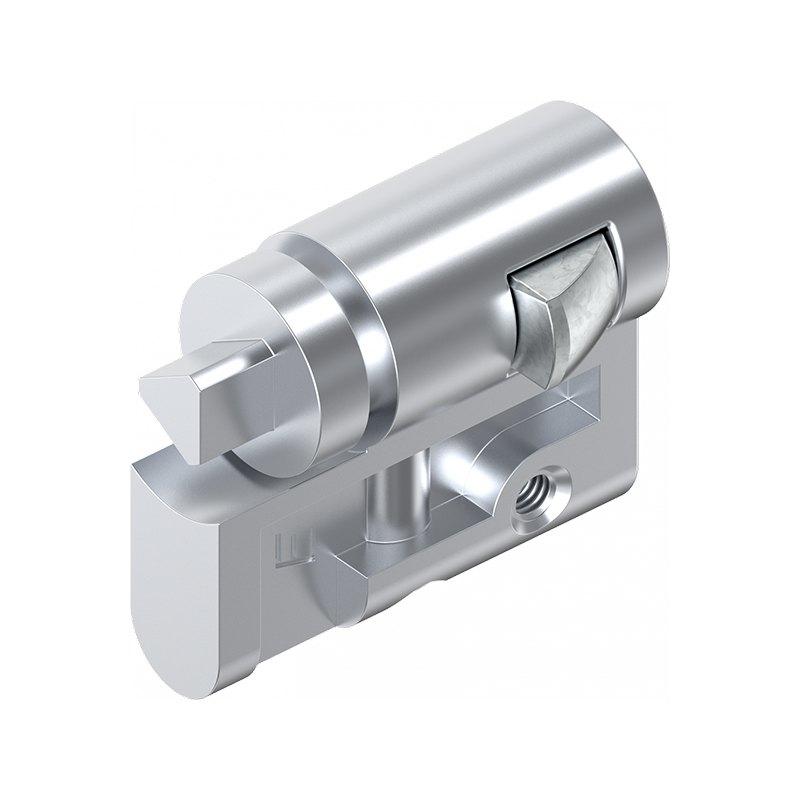 Profilhalvcylinder, trykstøbt zink, trekant 8, L=40