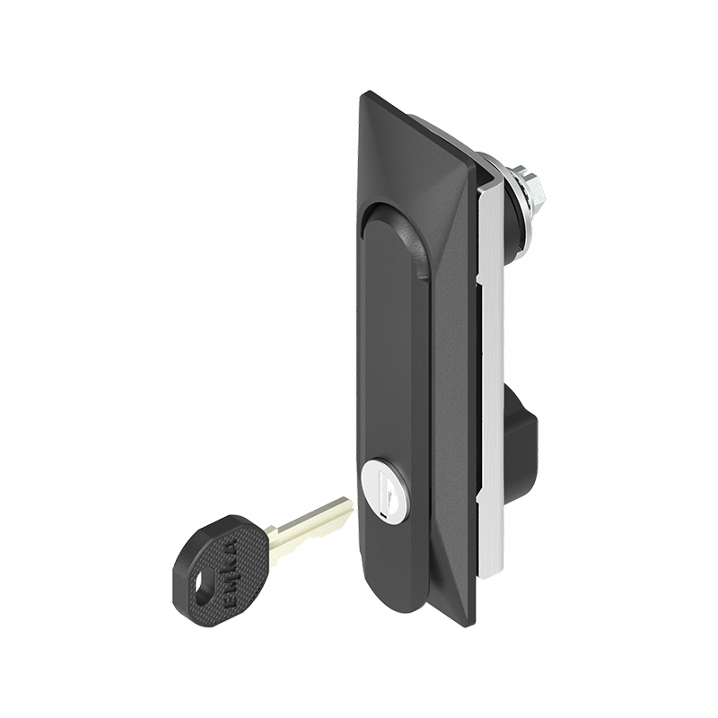 Svinggreb, trykstøbt zink, cylinderlås, L=120, B=36, H=9, Pladetykkelse=2-2