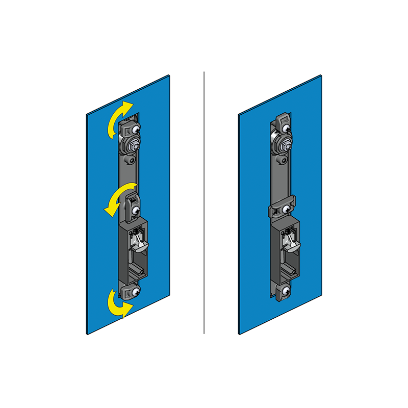 Svinggreb, glasfiberforstærket polyamid, låsesæt, L=221, B=36, H=13, Pladetykkelse=1,5-2