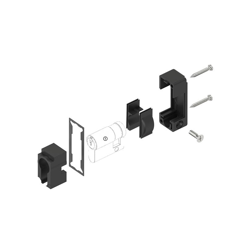 Låsesæt, glasfiberforstærket polyamid, profilhalvcylinder 40mm