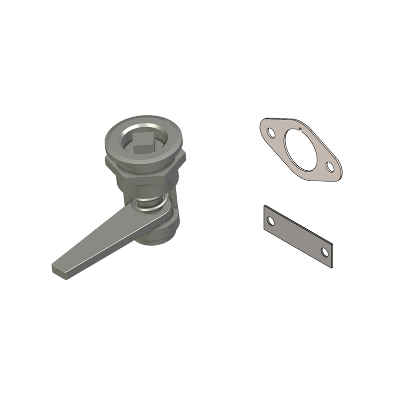 Kompressionslås, indsats 360°+, syrefast stål, Firkant 8, vandring=7,5mm, H-mål=22,5-30mm justerbar