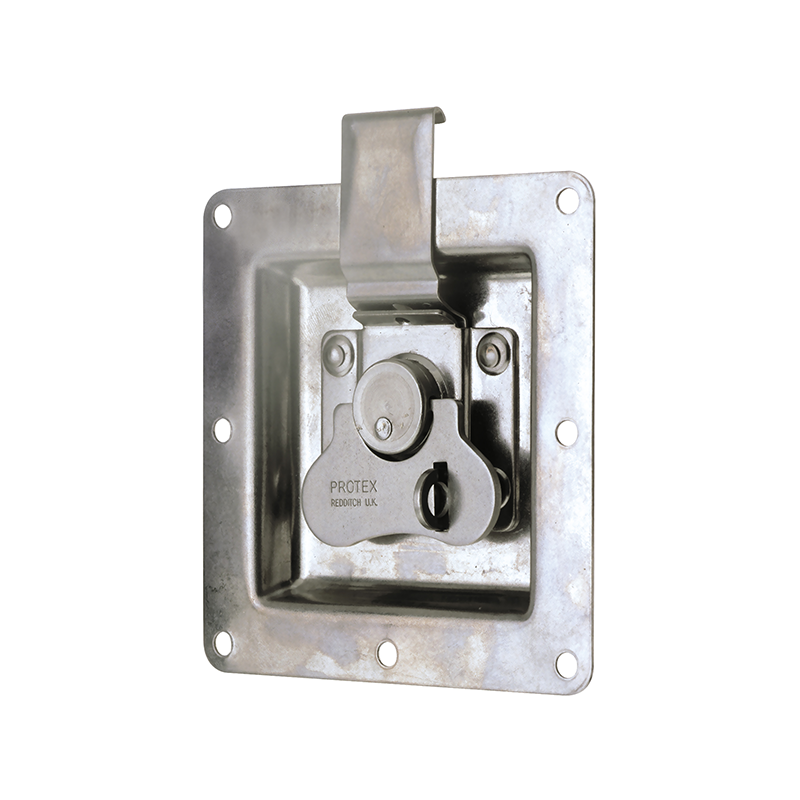 Butterflylås, rustfrit stål, L=122,3, B=108, H=20, med hængelås