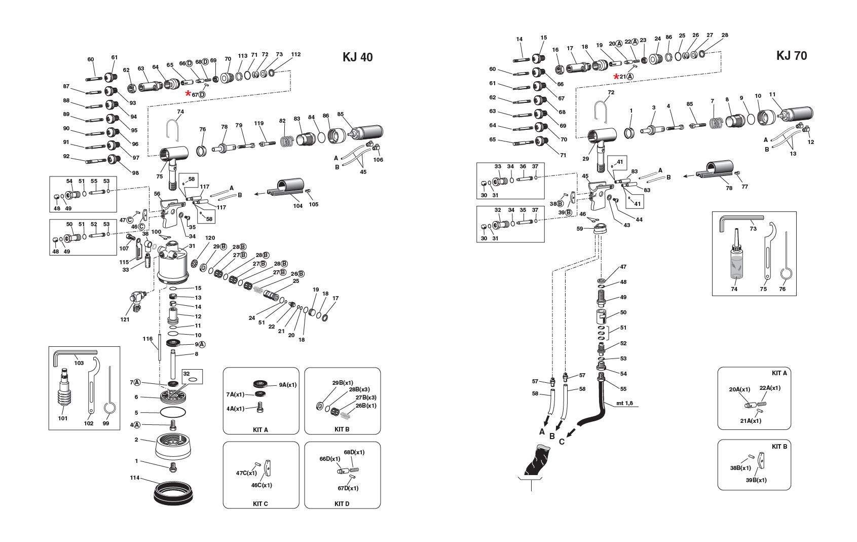 Reservedel til nitteværktøj, Fjedertap, Ø4x16mm, til serie KJ 40/70