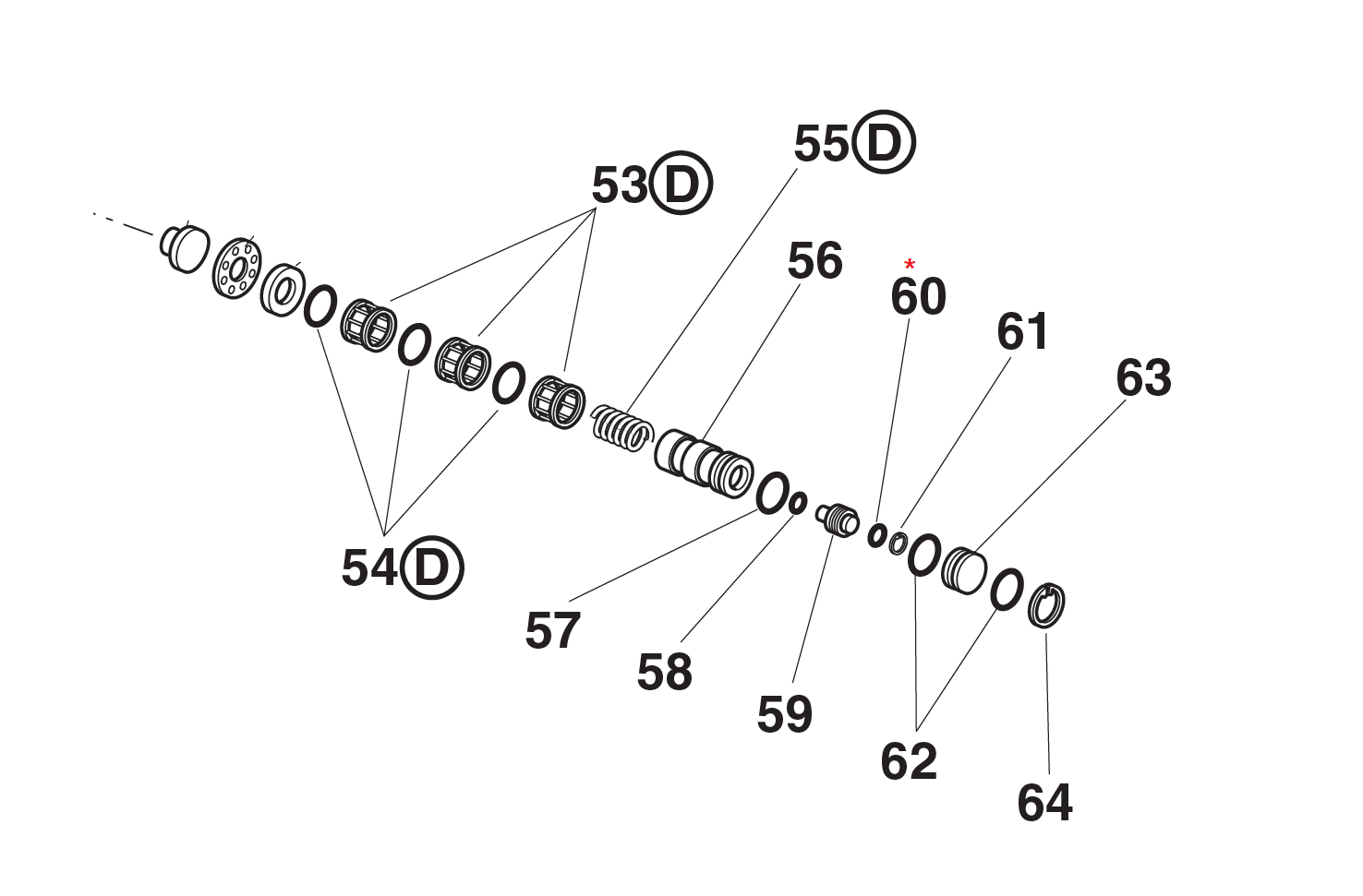 Reservedel til nitteværktøj, O-ring, til serie KJ & RAC