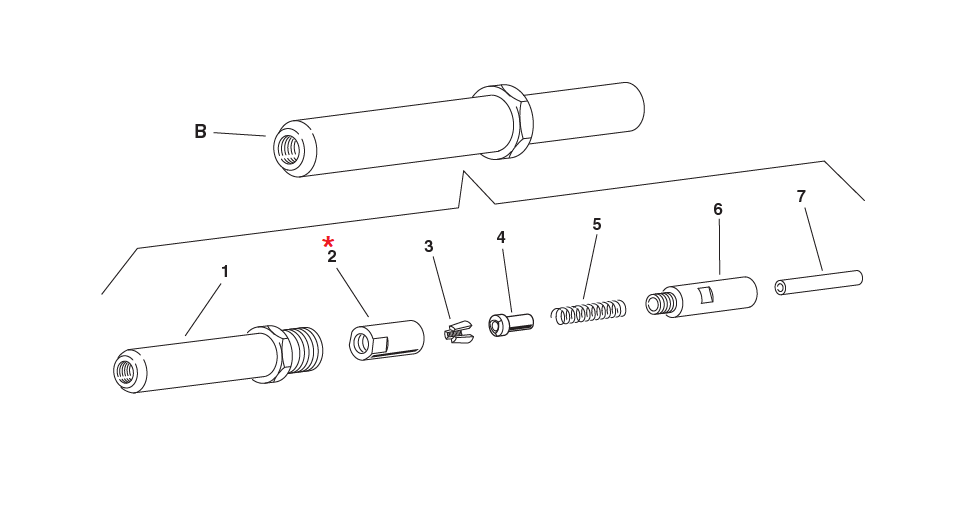 Reservedel til nitteværktøj, Kæbeholder, til serie RAC 165/171/3000