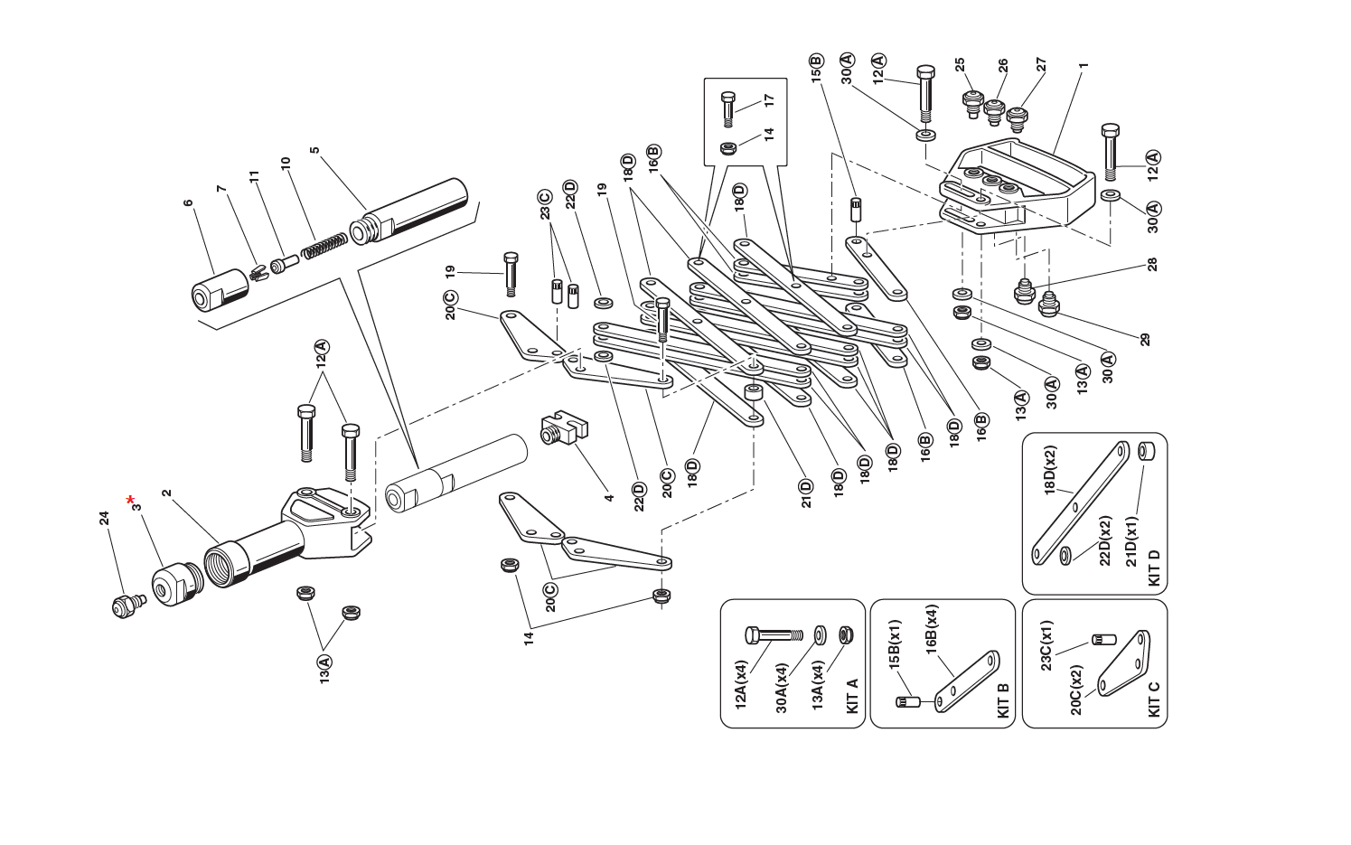 Reservedel til nitteværktøj, Forstykke til næsemøtrik, til serie K 5-96