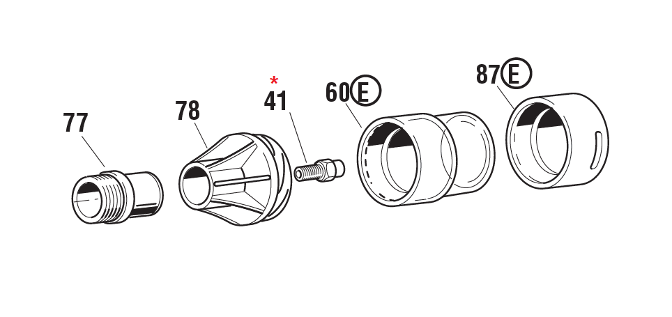 Reservedel til nitteværktøj, Forbindelsesled, til serie RAC 83-AX/180/2200