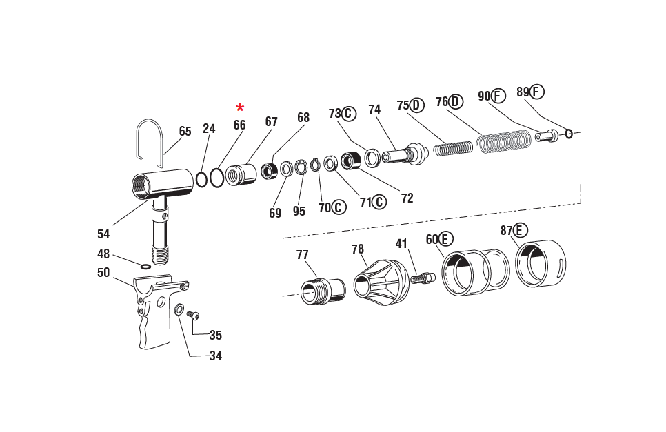 Reservedel til nitteværktøj, O-ring, til serie RAC
