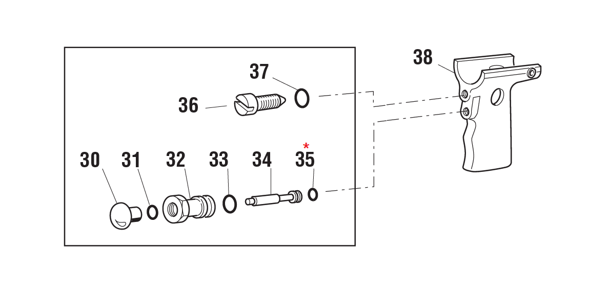 Reservedel til nitteværktøj, O-ring, Ø3-6mm, til serie KJ & RAC